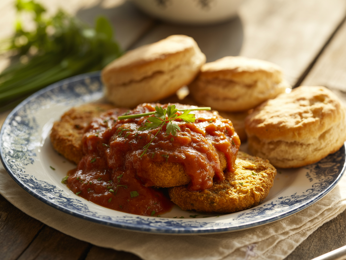 Tomato Gravy with Fried Green Tomatoes
